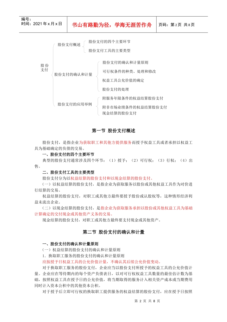 股份支付的确认、计量与应用举例_第2页