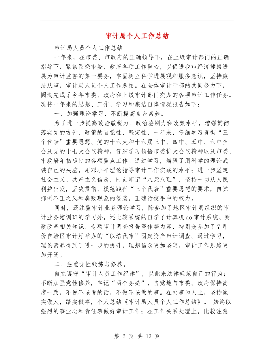 审计局个人工作总结_第2页