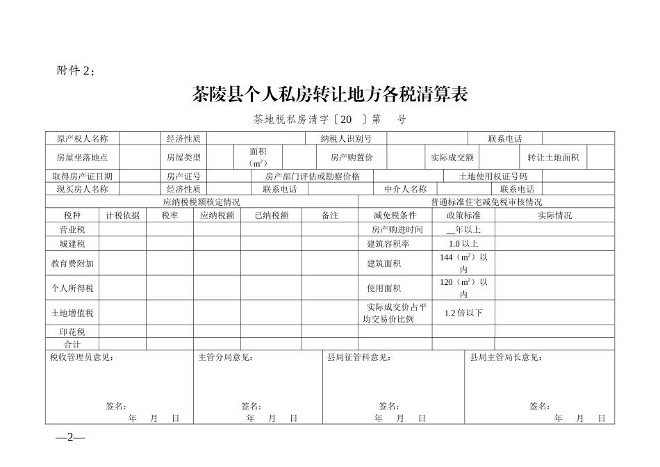 茶陵县房地产转让税收管理暂行办法_第2页