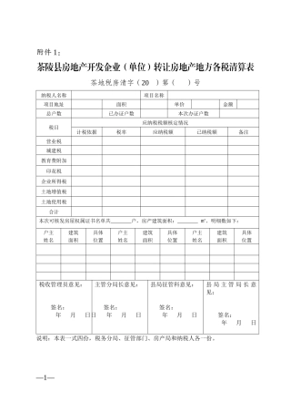 茶陵县房地产转让税收管理暂行办法