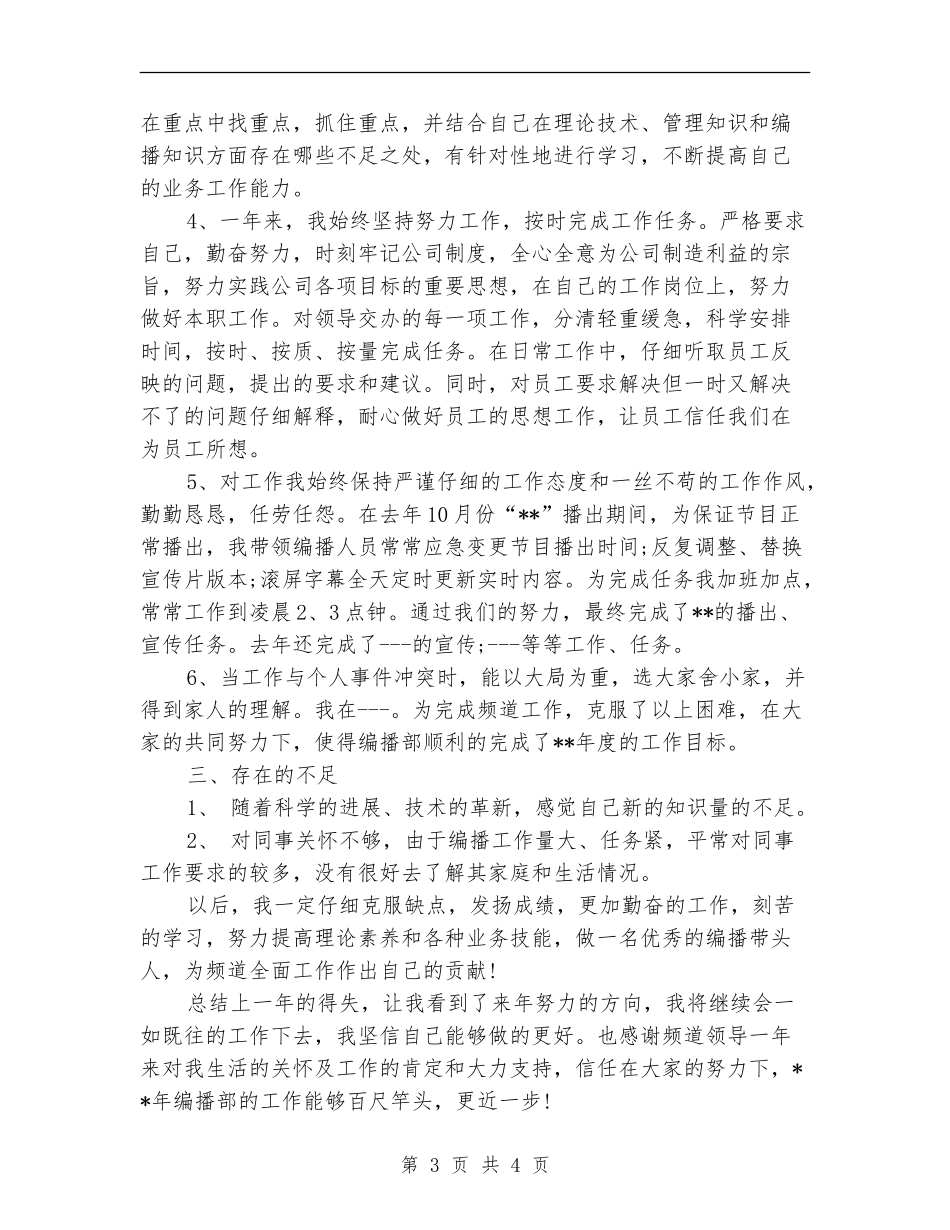 电视台编辑个人工作总结2024_第3页