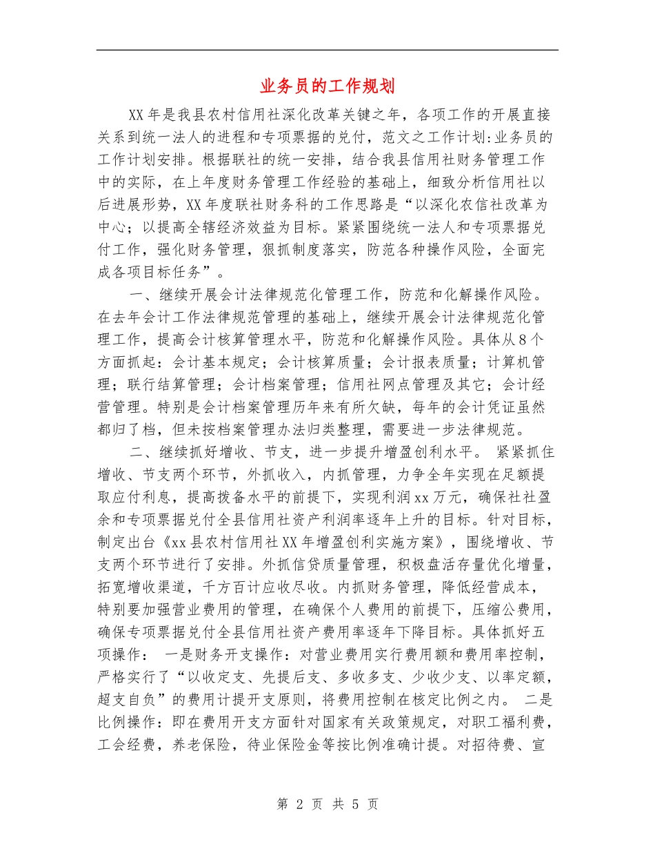 业务员的工作规划_第2页