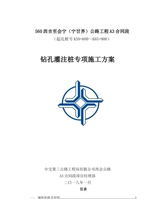 西会项目钻孔灌注桩施工方案