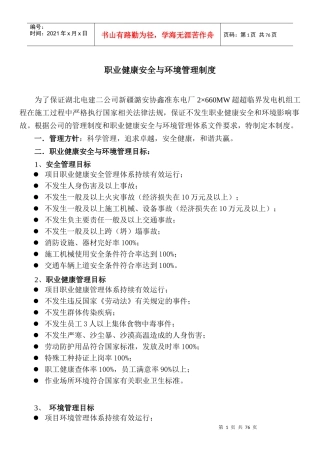 职业健康安全与环境管理制度(正文)
