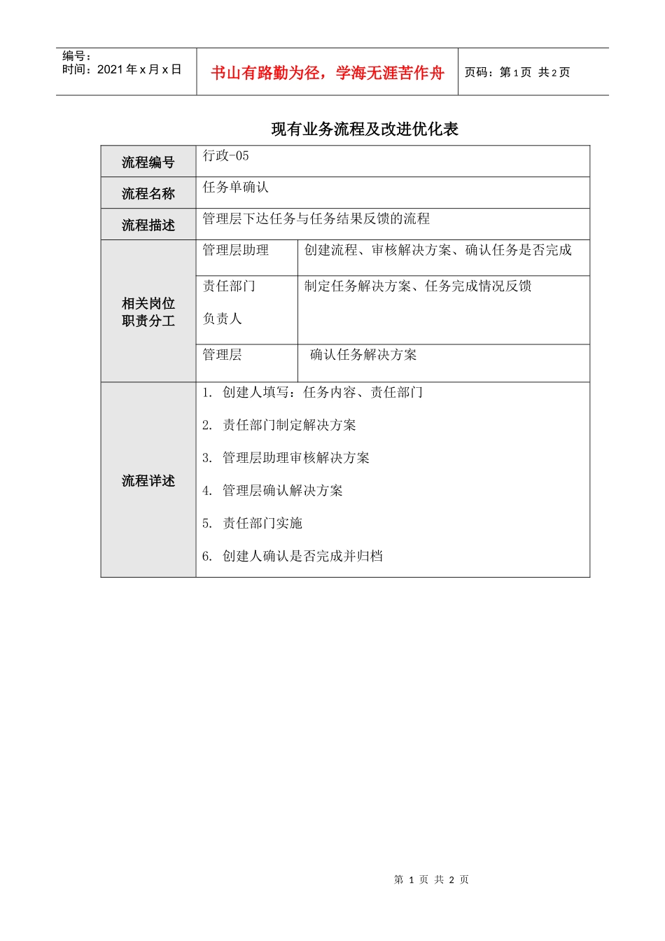 行政部流程-任务单确认_第1页