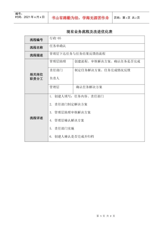 行政部流程-任务单确认