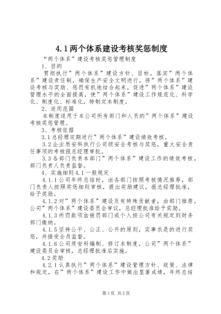 两个体系建设考核奖惩规章制度