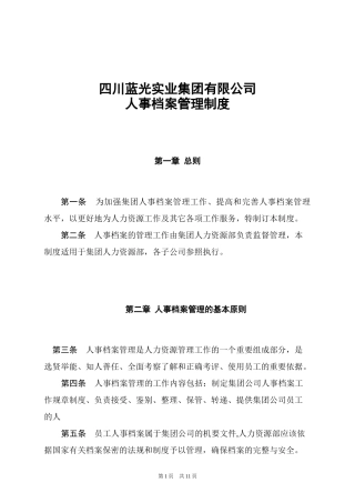 蓝光集团人事档案管理制度