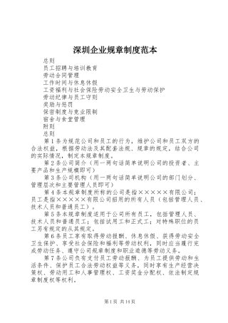 深圳企业规章规章制度细则范本 (2)