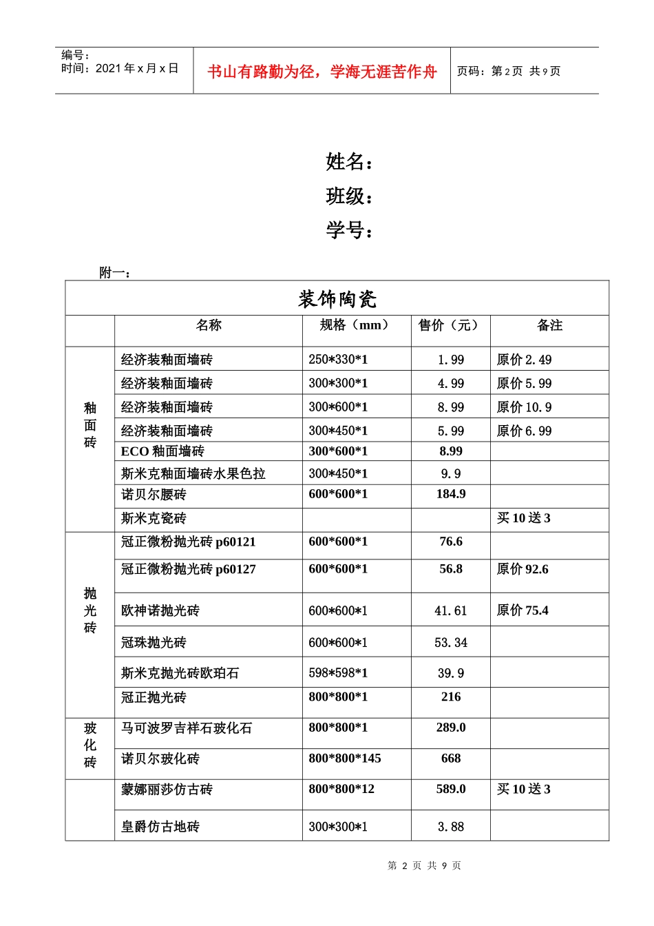 装饰材料考察报告范本_第2页