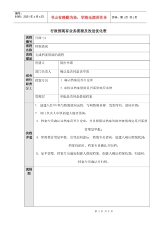 行政部流程-档案借阅