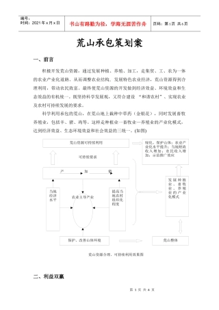 荒山承包策划案