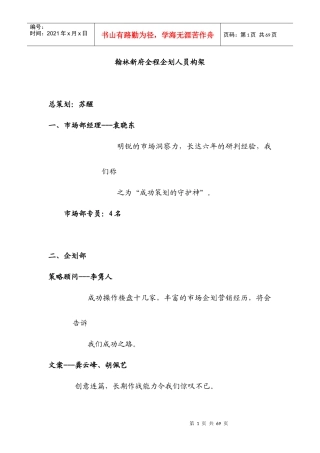 翰林新府全程企划人员构架(doc 65页)