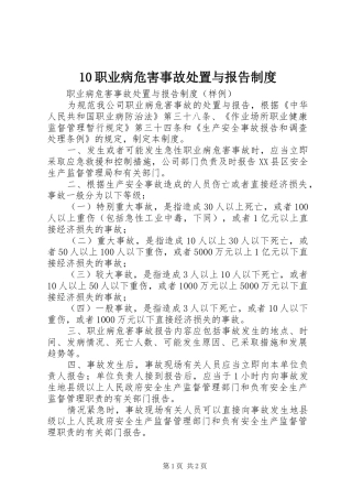 职业病危害事故处置与报告规章制度_ ()