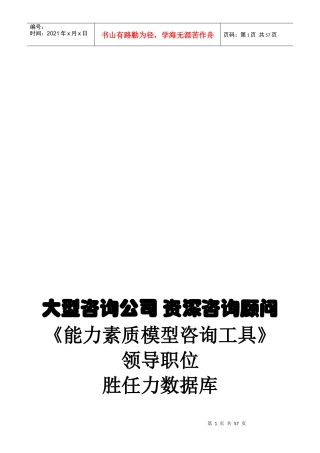 能力素质模型咨询工具