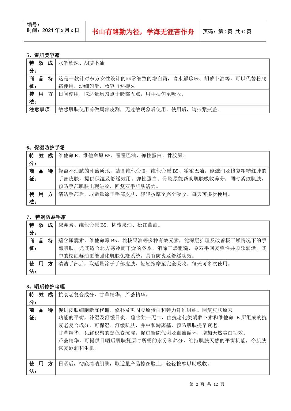 蓝黛尔产品说明书_第2页