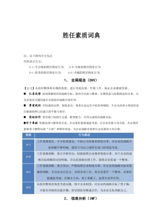 胜任素质词典课程