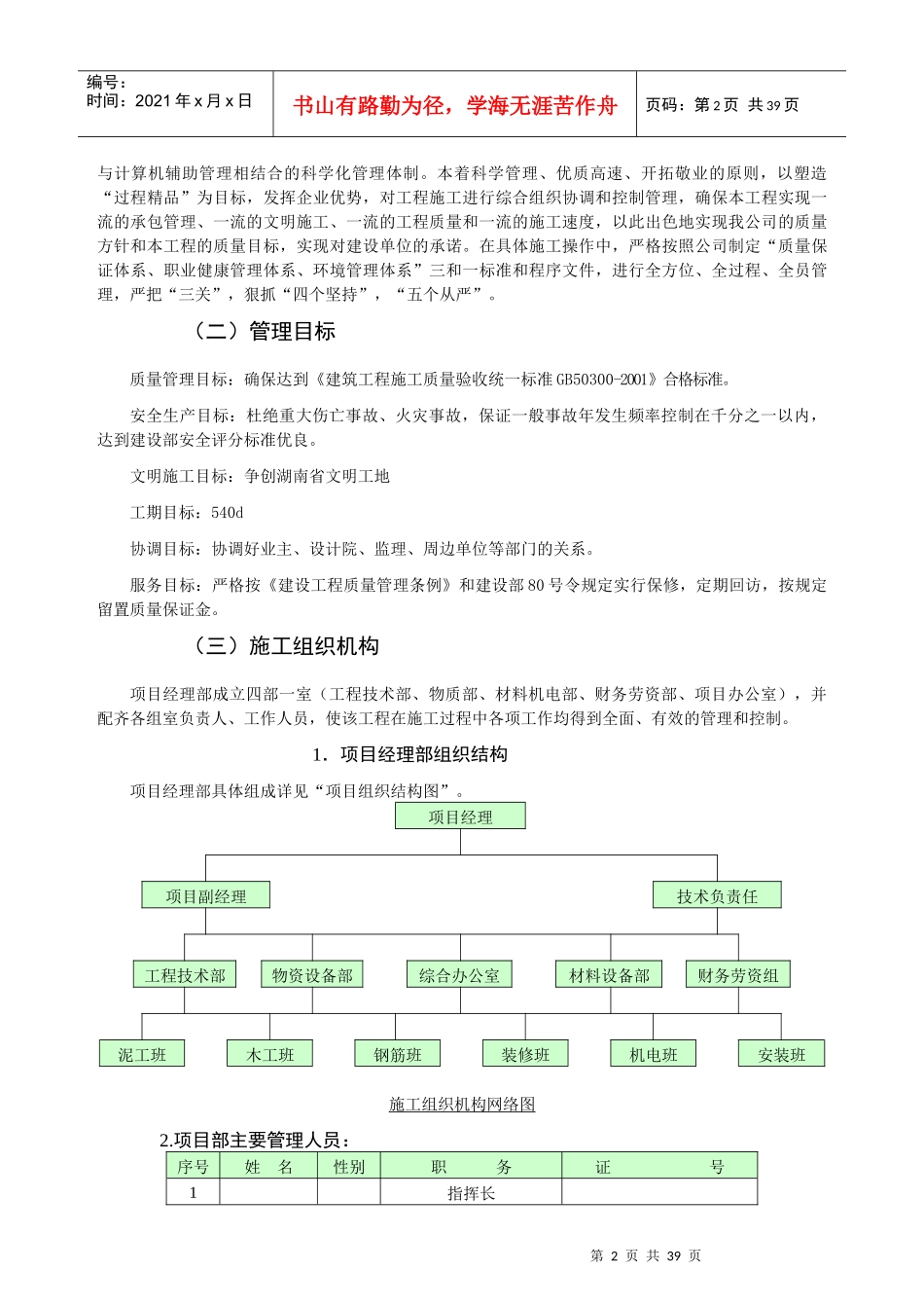 衡阳市江山花苑施工组织设计（DOC36页）_第2页