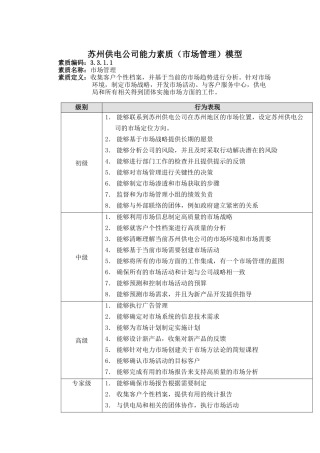 苏州供电公司能力素质（市场管理）模型