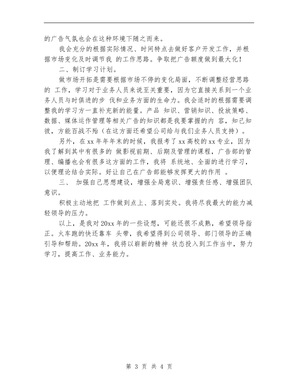 广告部个人2024工作方案_第3页