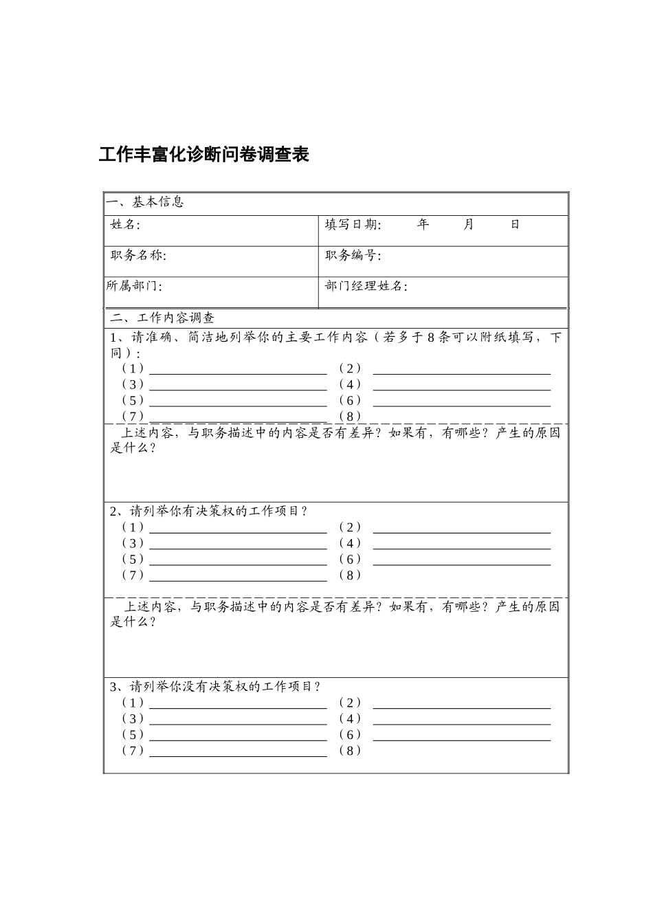 职务分析与诊断大全（DOC 56页）_第1页