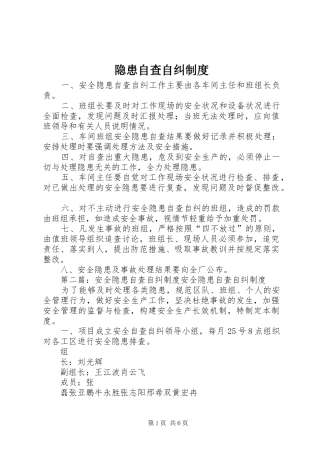 隐患自查自纠规章制度