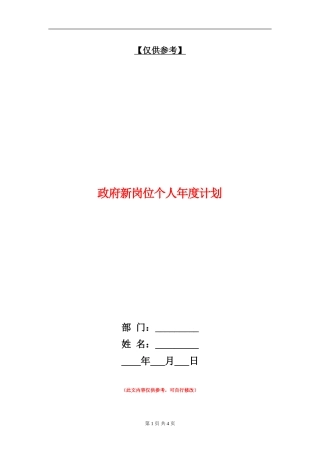 政府新岗位个人年度计划