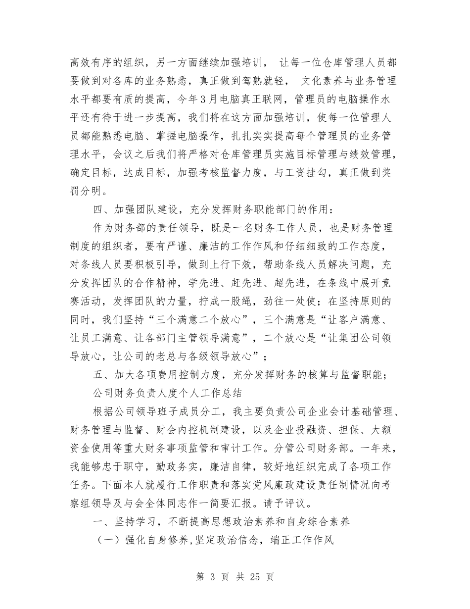 2024财务负责人工作总结3篇与2024财务转正工作总结范文汇编_第3页