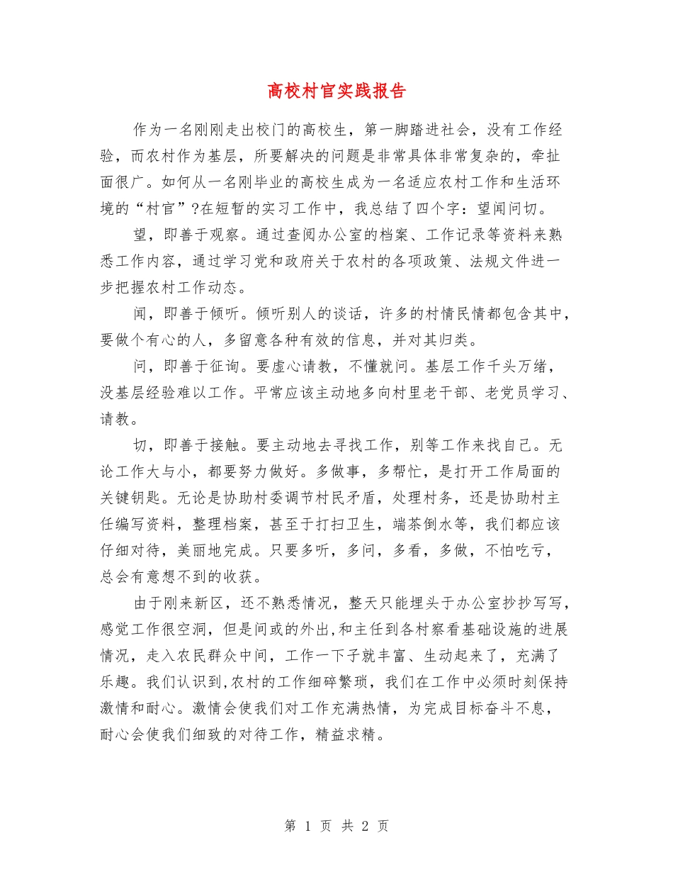 高校村官实践报告_第1页