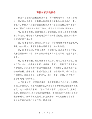 高校村官实践报告