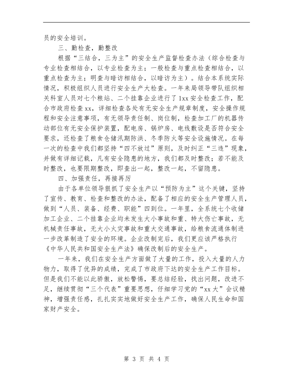 粮食局安全生产工作年度总结_第3页