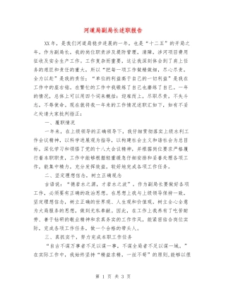 河道局副局长述职报告