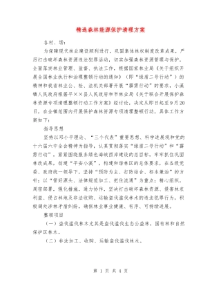 森林能源保护清理方案