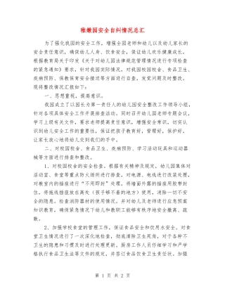 幼稚园安全自纠情况总汇