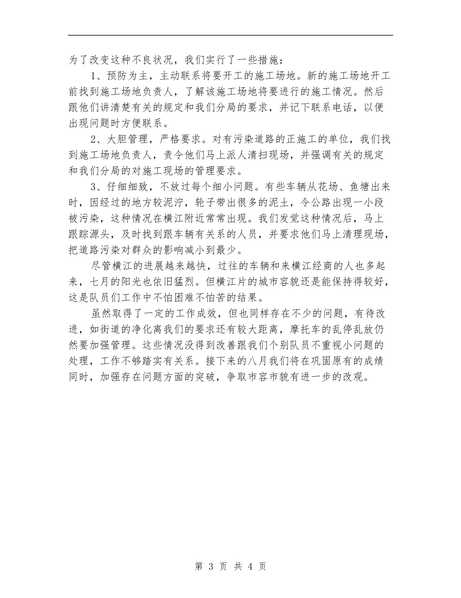 城管个人月度工作总结_第3页