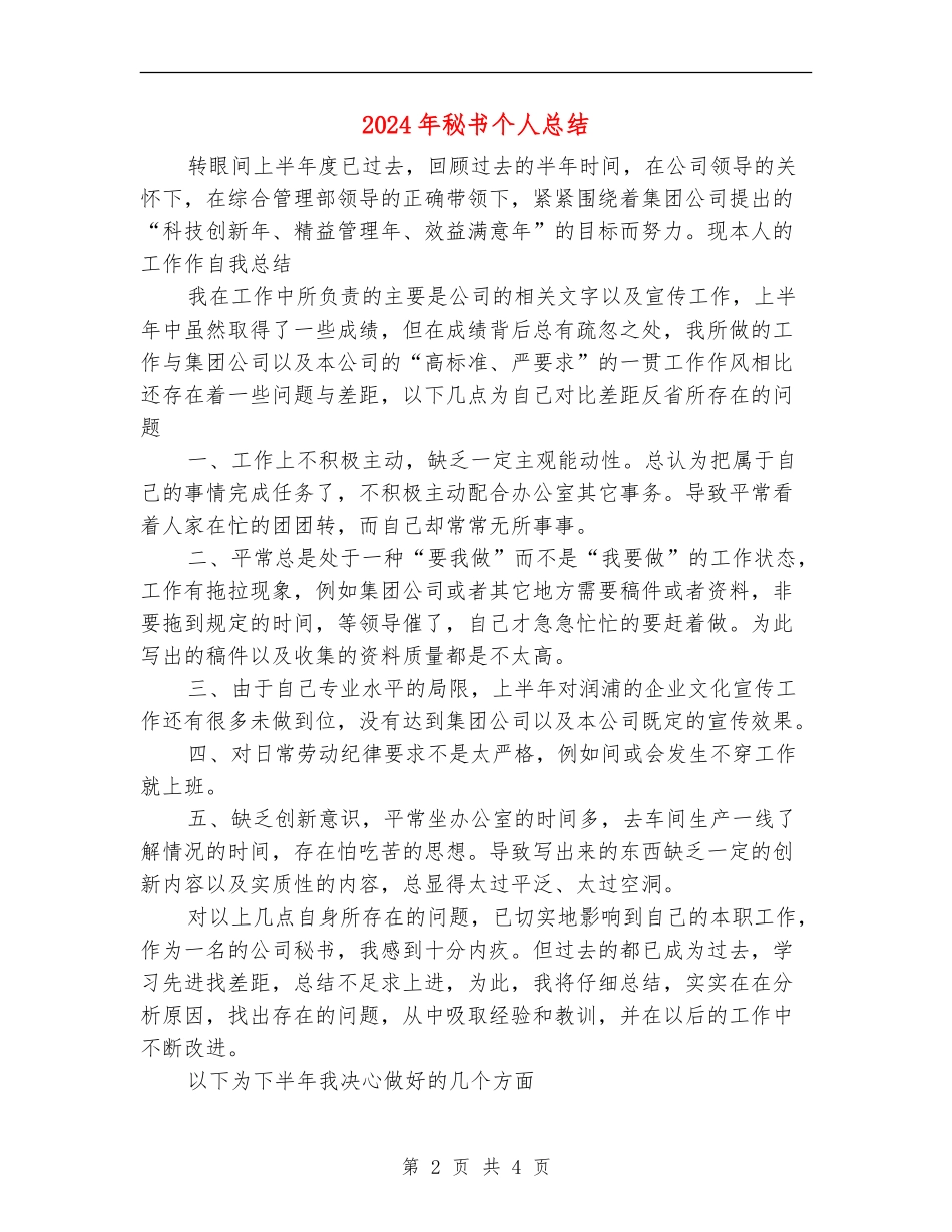2024年秘书个人总结_第2页