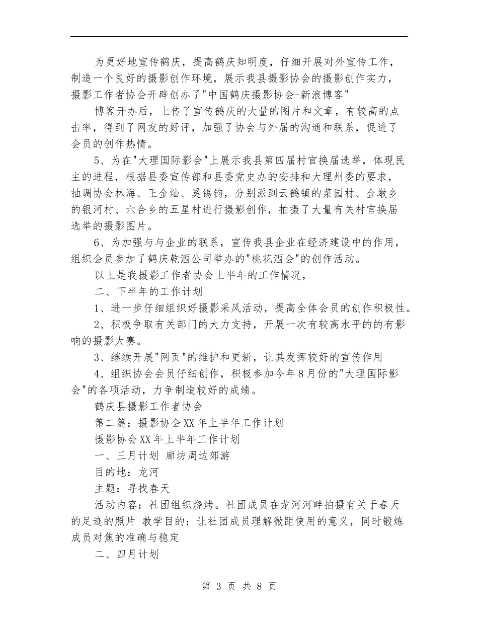 摄影工作者协会上半年工作总结_第3页