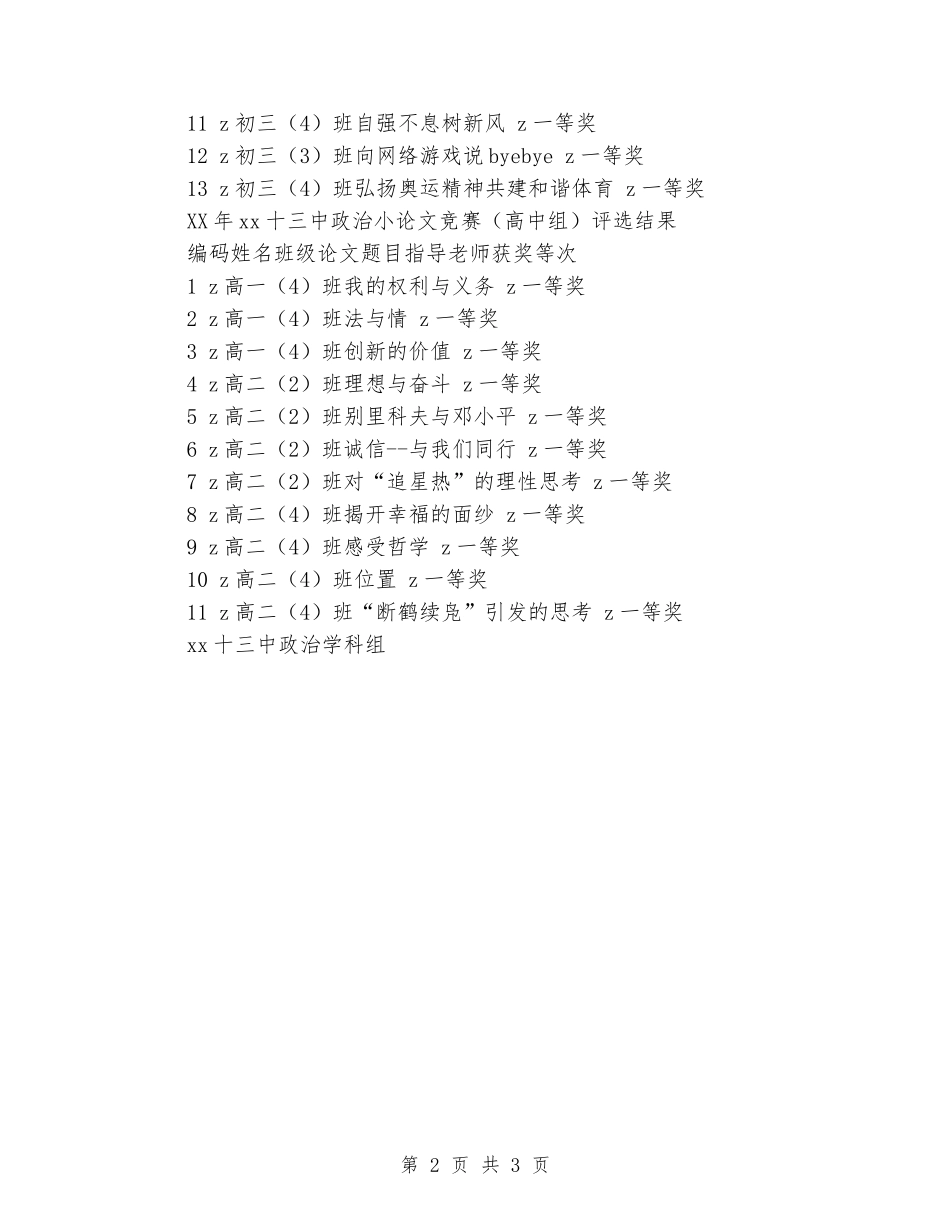 2024年中学政治小论文评选活动总结_第2页