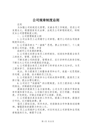 公司规章规章制度总则