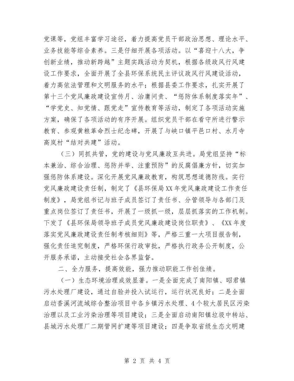 环保系统党组述职报告_第2页