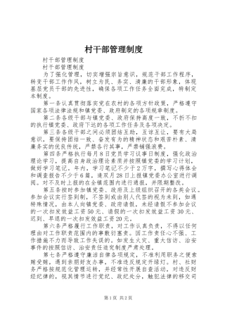 村干部管理规章制度  (2)