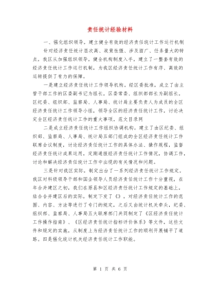 责任统计经验材料