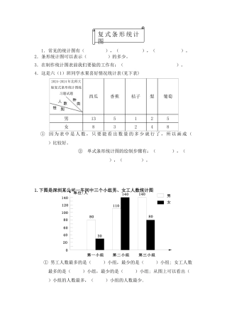 2024-2024年北师大版复式条形统计图练习题试题