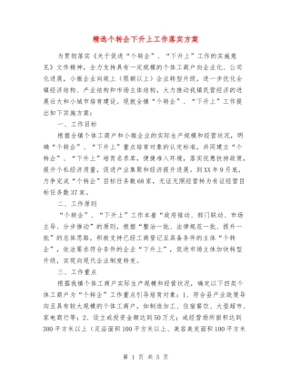 个转企下升上工作落实方案
