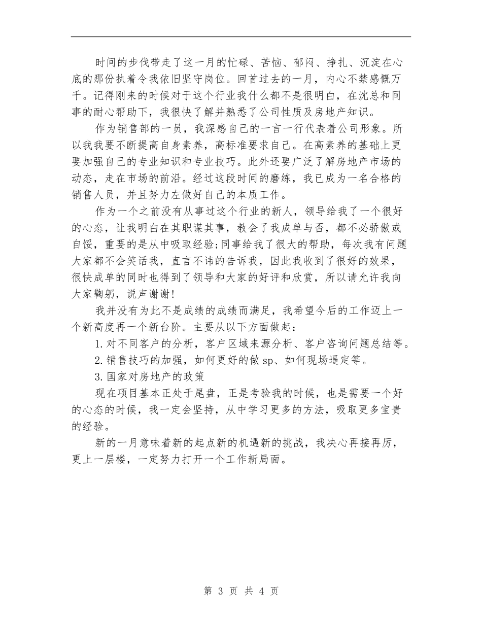 2024置业顾问月工作总结_第3页