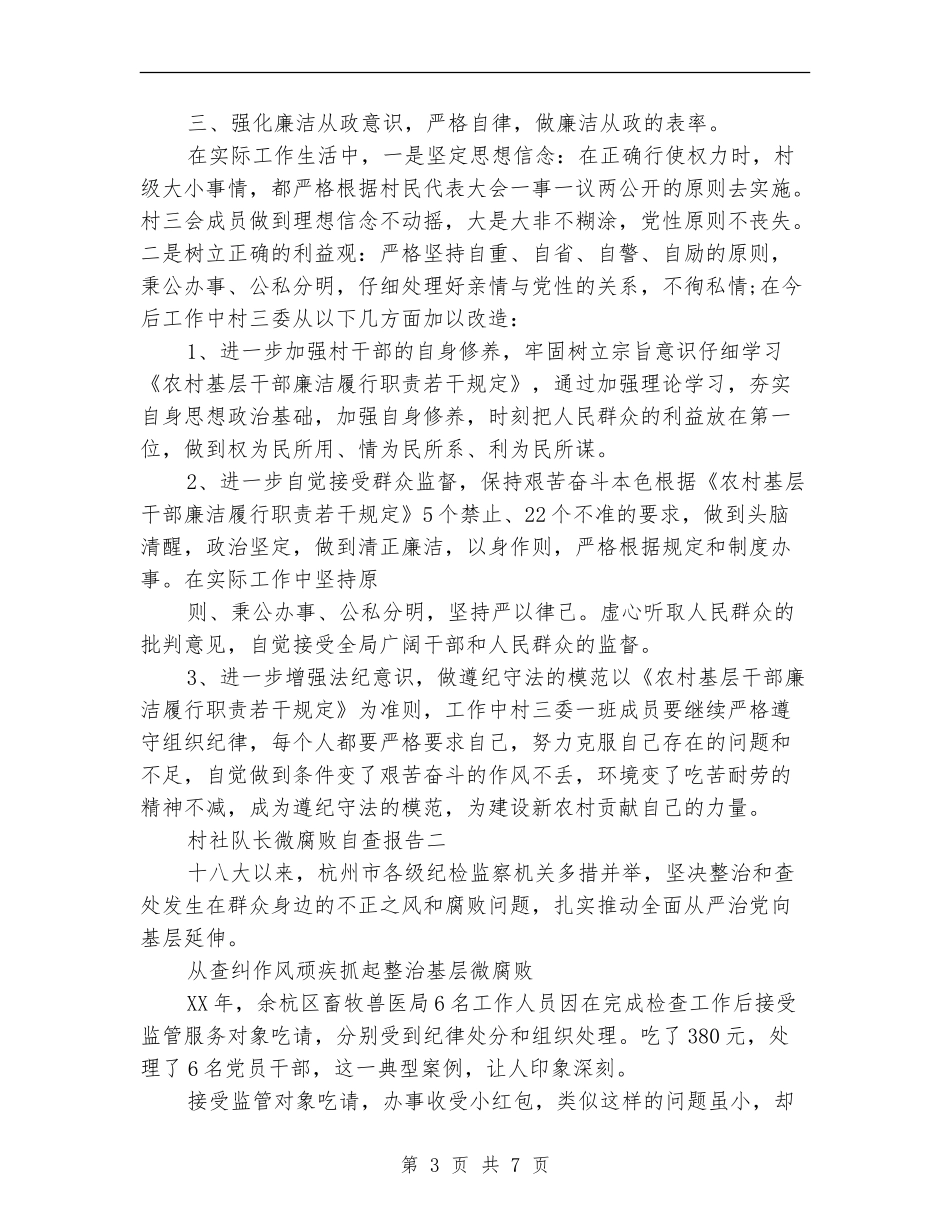 村社队长微腐败自查报告_第3页