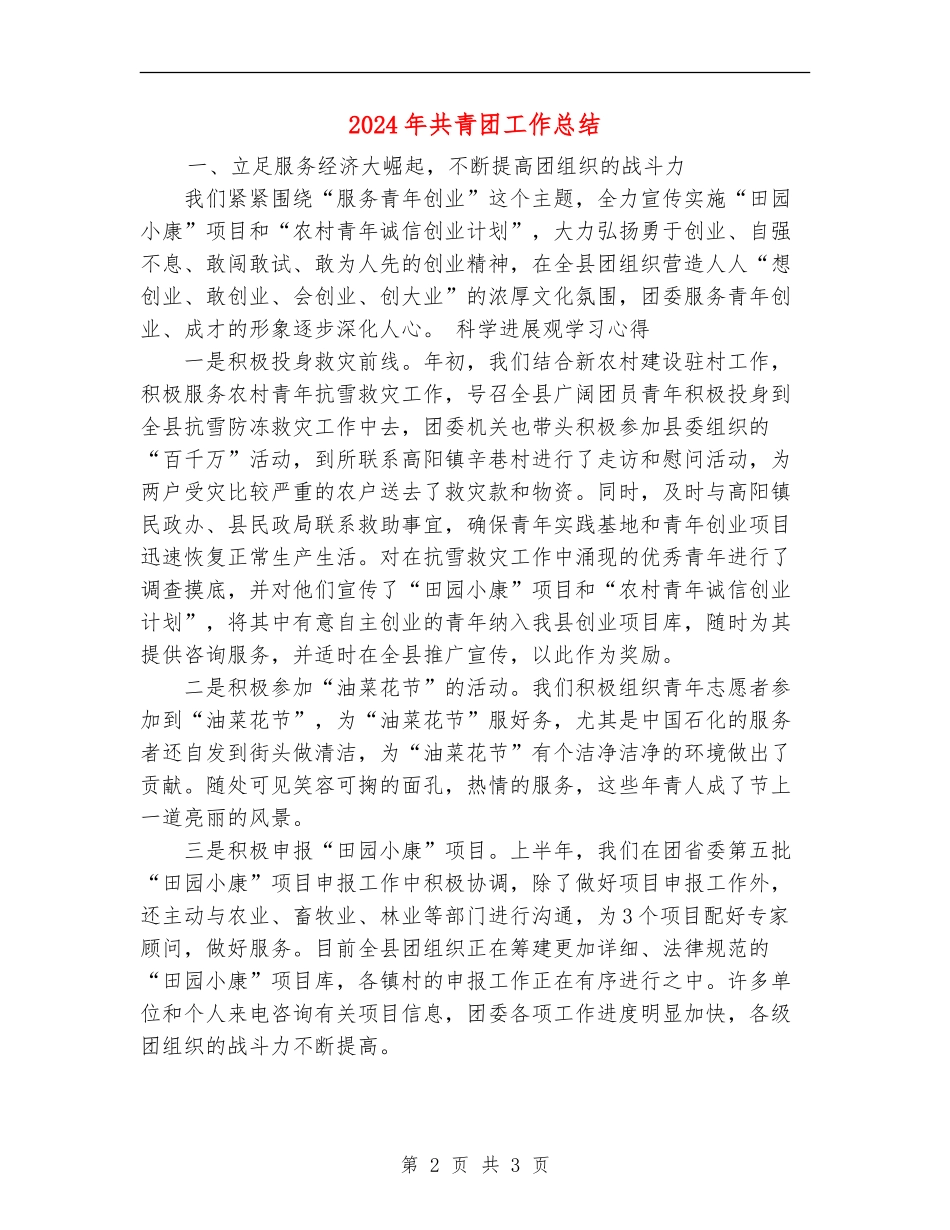 2024年共青团工作总结_第2页