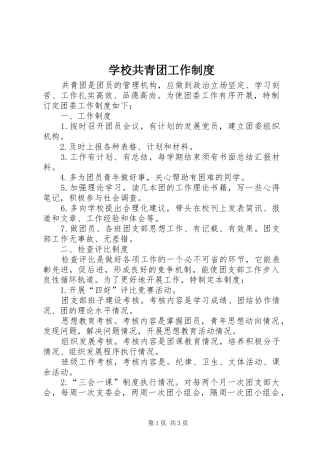 学校共青团工作规章制度 