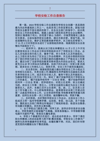 学校安检工作自查报告