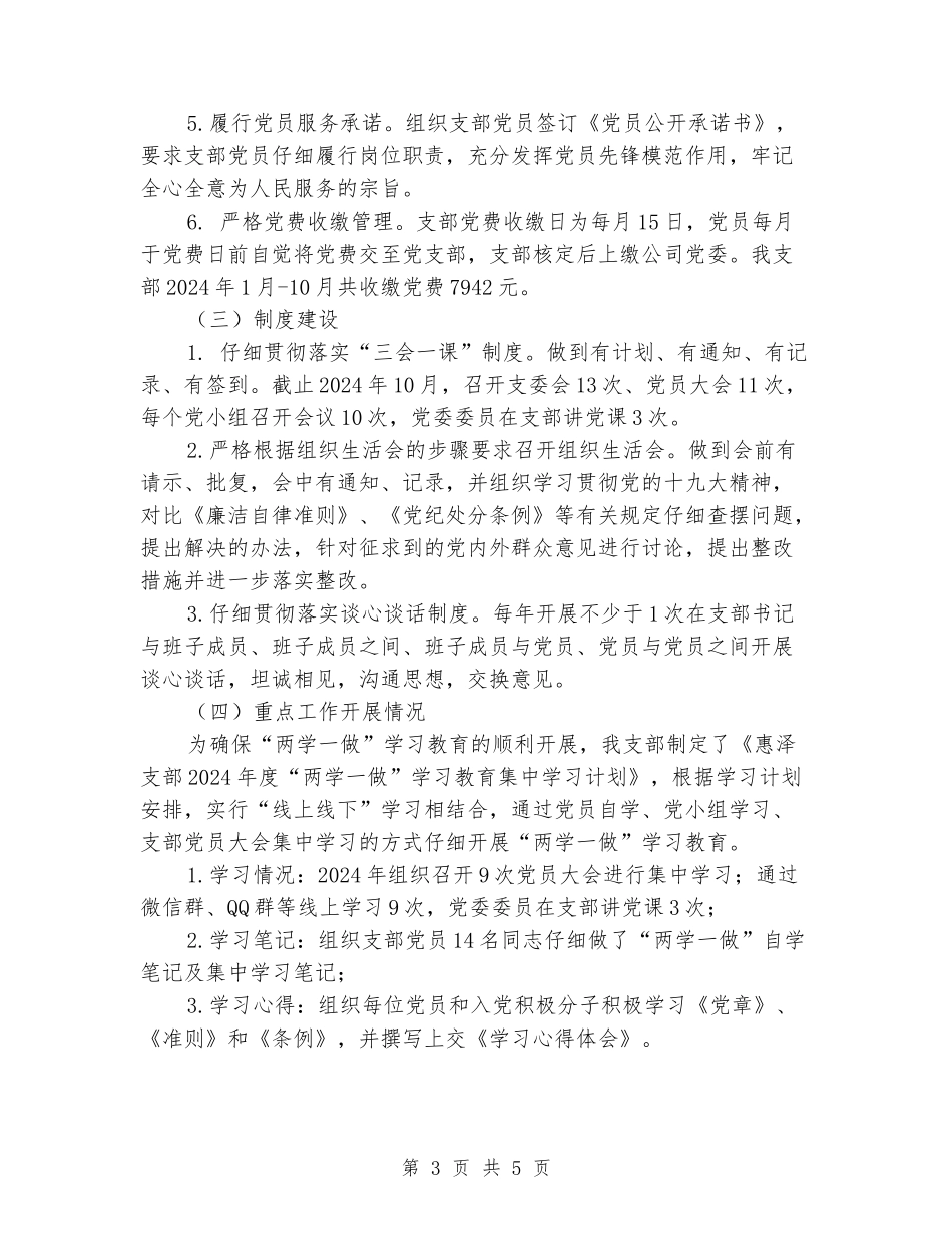 2024年支部党建工作开展情况汇报_第3页